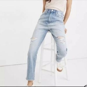 Madewell The Mom Jean in Gilford Wash Ripped Edition Size 24